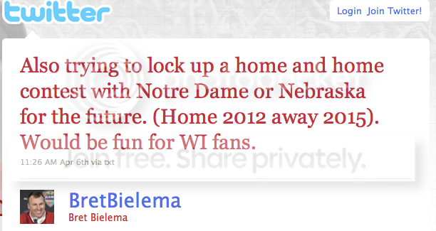 Bret Bielema Tweet